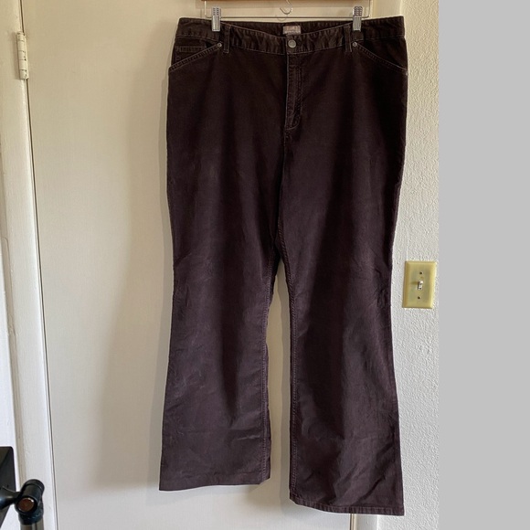J. Jill Tried & True At Waist Corduroy Pants Espresso Brown Size 18 Stretch - Picture 1 of 13